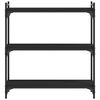 vidaXL Librer&iacute;a de 3 estantes madera de ingenier&iacute;a negro 80x30x86 cm