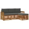 vidaXL Conjunto de sof&aacute;s de exterior 4 pcs Natural y Antracita