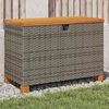 vidaXL Caja de almacenaje jardín madera acacia ratán gris 80x40x48 cm