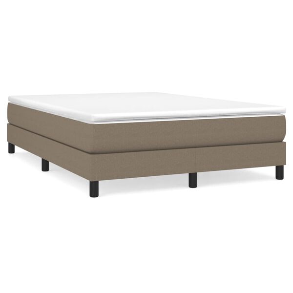 vidaXL Cama box spring con colch&oacute;n tela gris taupe 160x200 cm