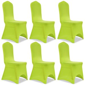 vidaXL Funda de silla el&aacute;stica 6 unidades verde