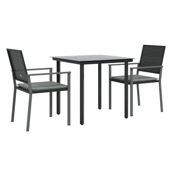 vidaXL Juego de comedor para jardín 7 piezas ratán sintético y acero