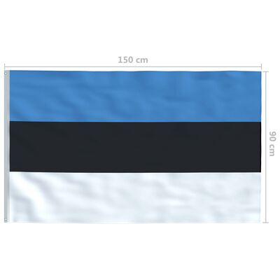 vidaXL Bandera de Estonia y mástil de aluminio 6,2 m