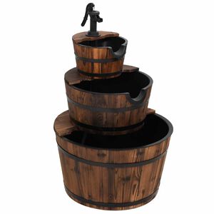 vidaXL Fuente de agua con bomba madera maciza de abeto 60x60x94 cm
