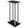 vidaXL Soportes altavoces 2 uds vidrio templado plata negro 4 pilares