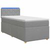 vidaXL Cama con Base Tapizada, Colch&oacute;n y Luz LED Gris Claro Tela
