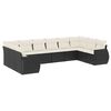 vidaXL Set de sof&aacute;s de jard&iacute;n 10 pzas cojines rat&aacute;n sint&eacute;tico negro