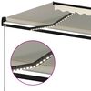 vidaXL Toldo retráctil manual con LED color crema 350x250 cm