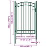 vidaXL Puerta de jard&iacute;n con arco superior acero verde 100x106 cm