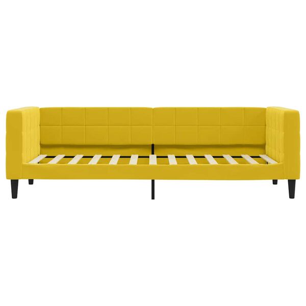 vidaXL Sofá cama con colchón terciopelo amarillo 80x200 cm