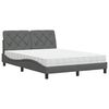 vidaXL Cama con colch&oacute;n tela gris oscuro 120x200 cm
