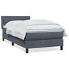 vidaXL Cama box spring con colch&oacute;n terciopelo gris oscuro 100x210 cm