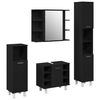 vidaXL Juego de muebles de ba&ntilde;o 4 uds. Negro 30 x 30 x 179,5 cm