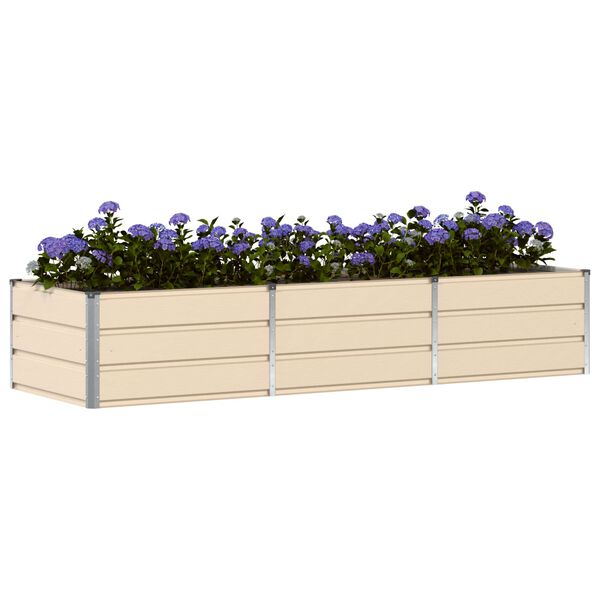 vidaXL Jardinera Marfil 240 x 80 x 75 cm Acero
