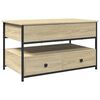 vidaXL Mesa de centro madera ingenier&iacute;a metal roble Sonoma 85x50x50 cm