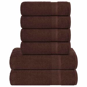 vidaXL Juego de toallas FROGN 6 piezas marr&oacute;n 360 g/m&sup2;