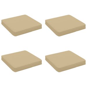 vidaXL Cojines de Asiento de 4 Piezas VUGHT 4 pcs 100% Poli&eacute;ster Beige