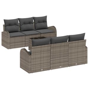 vidaXL Conjunto de sof&aacute; de jard&iacute;n Gris 55 x 55 x 37 cm rat&aacute;n sint&eacute;tico