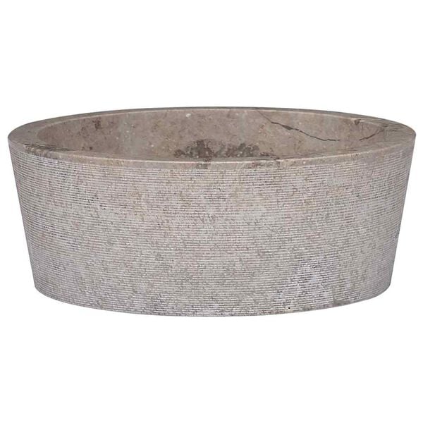 vidaXL Lavabo gris m&aacute;rmol &Oslash;40x15 cm