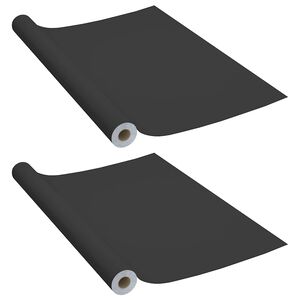 vidaXL L&aacute;minas autoadhesivas muebles 2 uds PVC negro 500x90 cm