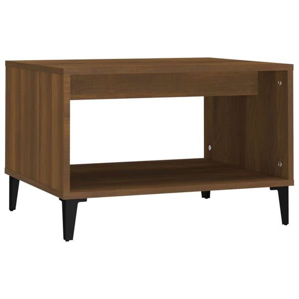 vidaXL Mesa de centro madera contrachapada marr&oacute;n roble 60x50x40 cm