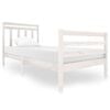 vidaXL Estructura de cama sin colch&oacute;n madera maciza blanco 90x200 cm