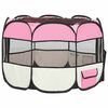 vidaXL Parque de perros plegable bolsa de transporte rosa 90x90x58 cm