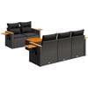 vidaXL Set de sof&aacute;s de jard&iacute;n 6 piezas y cojines rat&aacute;n sint&eacute;tico negro