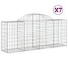 vidaXL Cestas de gaviones 7 uds forma de arco hierro 200x50x80/100 cm