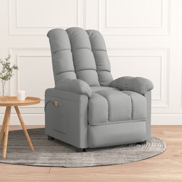 vidaXL Sillón de masaje tela gris claro