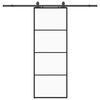 vidaXL Puerta corredera con juego herrajes negro 76x205 cm ESG vidrio