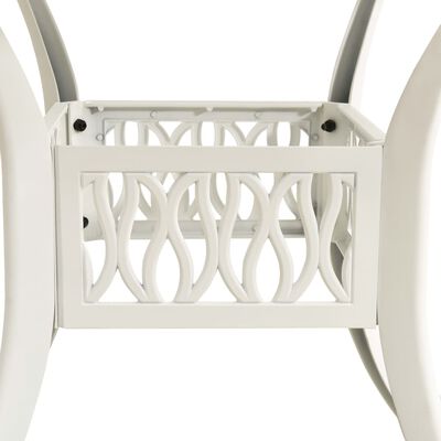 vidaXL Mesa de jardín aluminio fundido blanco 90x90x74 cm