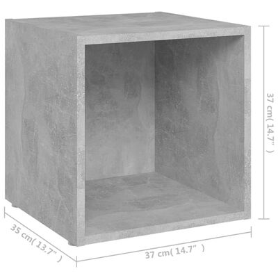 vidaXL Mueble de TV 2uds madera contrachapada gris hormigón 37x35x37cm
