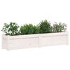 vidaXL Jardinera de madera maciza de pino blanca 150x31x31 cm