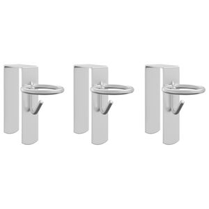 vidaXL Ganchos de cubo port&aacute;til 3 piezas acero plateado