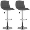 vidaXL Taburetes de cocina 2 unidades tela gris oscuro