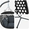 vidaXL Silla huevo colgante Antracita y negro 104 x 100 x 191 cm