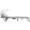 vidaXL Tumbona plegable 2 pcs Gris 190 x 57 x 81 cm oxford