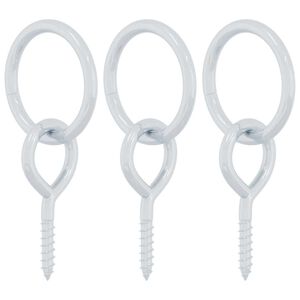 vidaXL Anillas para atar caballos con tornillos de ojo 3 uds acero plateado