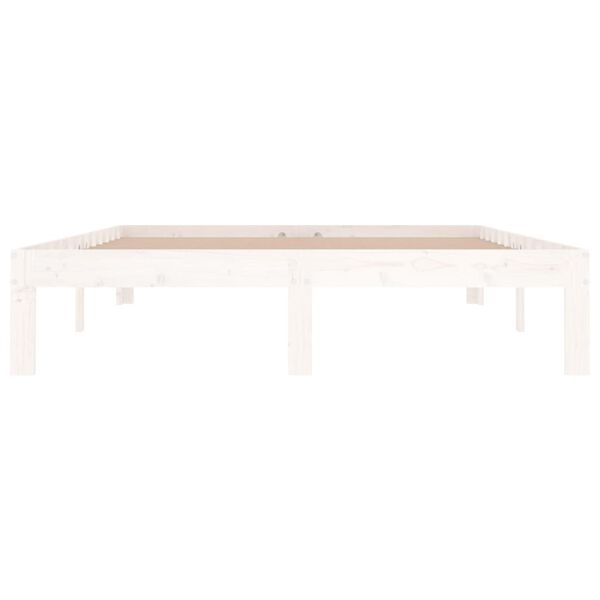 vidaXL Estructura de cama doble sin colch&oacute;n blanco 135x190 cm