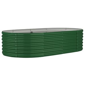 vidaXL Jardinera arriate acero galvanizado verde 152x80x36 cm