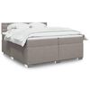 vidaXL Cama box spring con colch&oacute;n tela gris taupe 200x200 cm