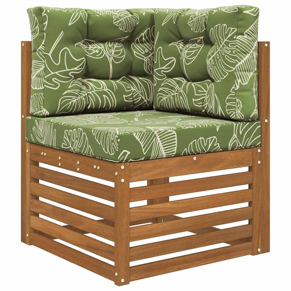 vidaXL Coj&iacute;n para sof&aacute; de exterior 3 pcs Dise&ntilde;o de Hojas Poli&eacute;ster