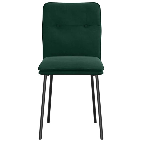 vidaXL Sillas de comedor 2 unidades terciopelo verde oscuro
