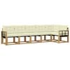 vidaXL Conjunto de sof&aacute;s de exterior 6 uds. Blanco y Crema