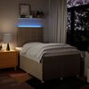 vidaXL Cama box spring con colch&oacute;n tela color crema 120x200 cm