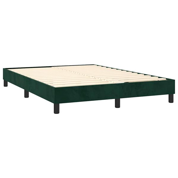 vidaXL Estructura Estructura de cama con somier terciopelo verde oscuro 140x200 cm