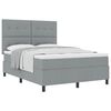 vidaXL Cama tipo Box Spring con cabecera Gris Claro 140 x 190 cm tela