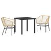 vidaXL Conjunto de Comedor de Jard&iacute;n 3 uds. Marr&oacute;n rat&aacute;n sint&eacute;tico