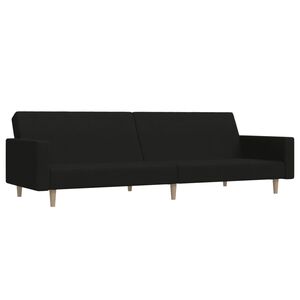 vidaXL Sof&aacute; cama de 2 plazas tela negro